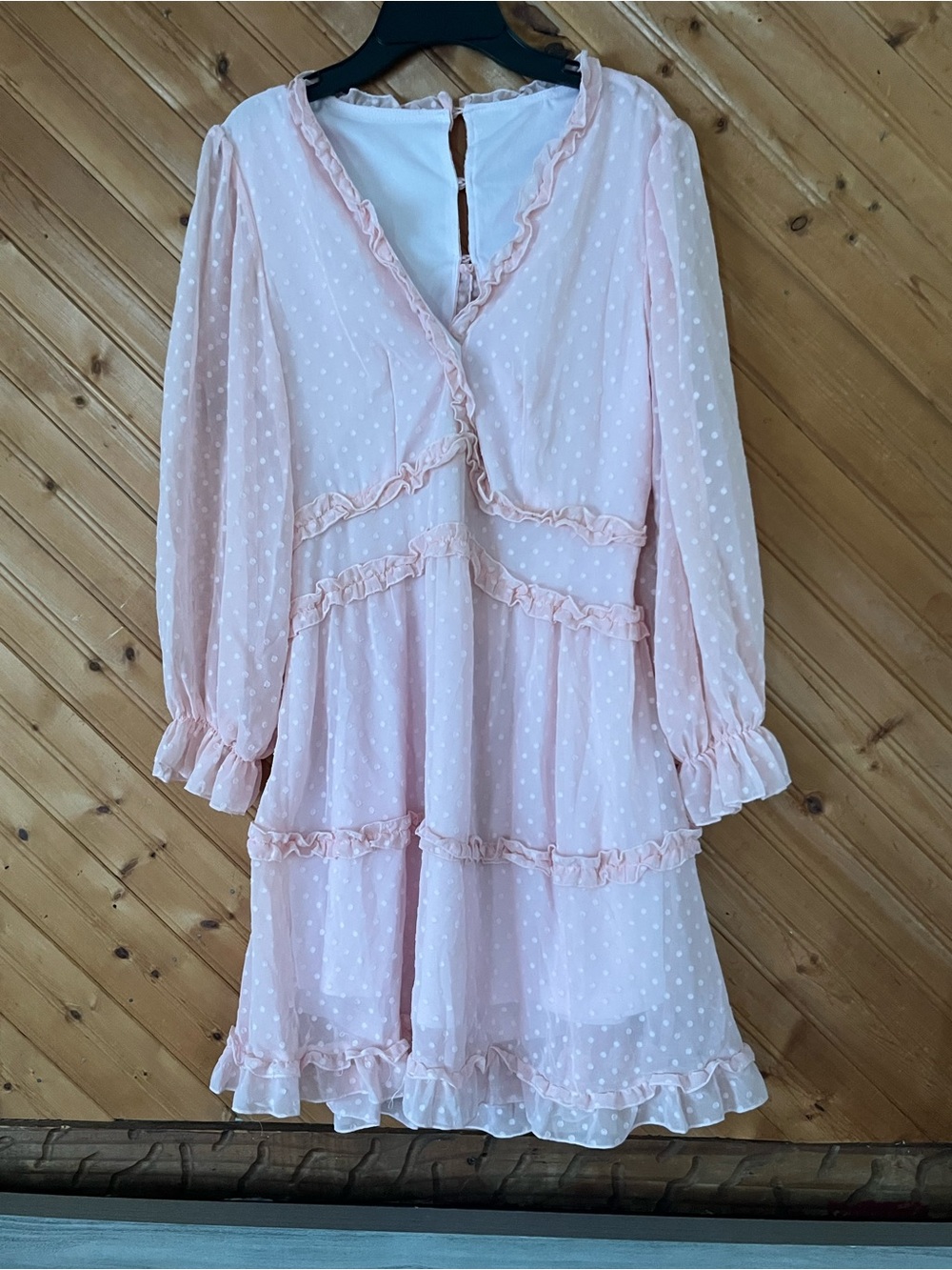 Girls' Pink Ruffled Tiered Party Dress